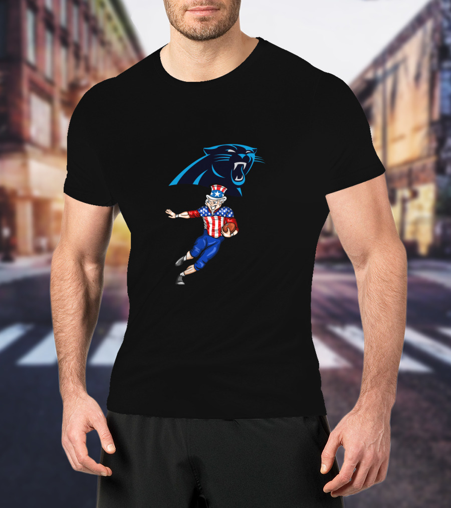 Carolina Panthers Uncle Sam Football 4Th July Nfl Fan Gear T-Shirt