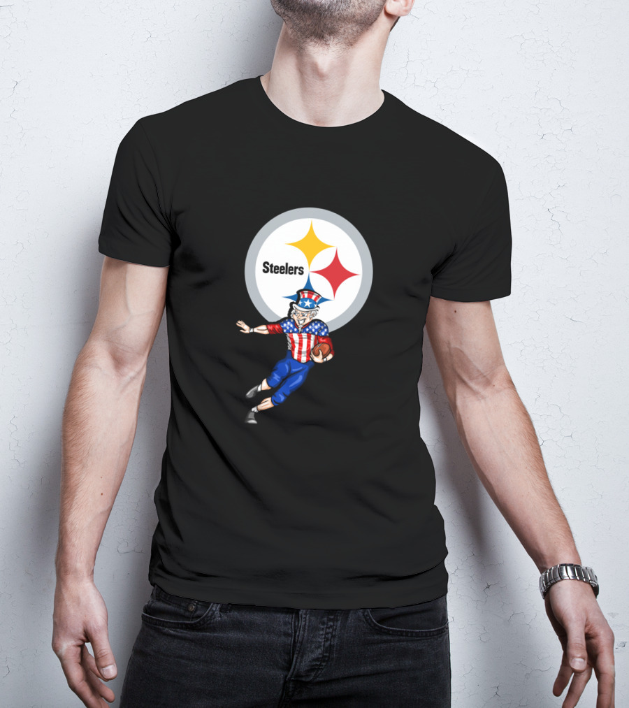 Pittsburgh Steelers Uncle Sam 4Th July Football Stars And Stripes T-Shirt