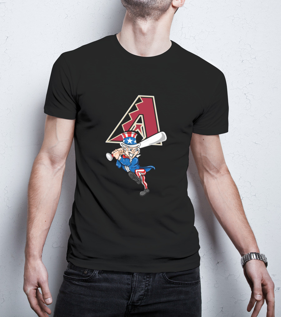 Arizona Diamondbacks Logo With Uncle Sam Playing Baseball T-Shirt