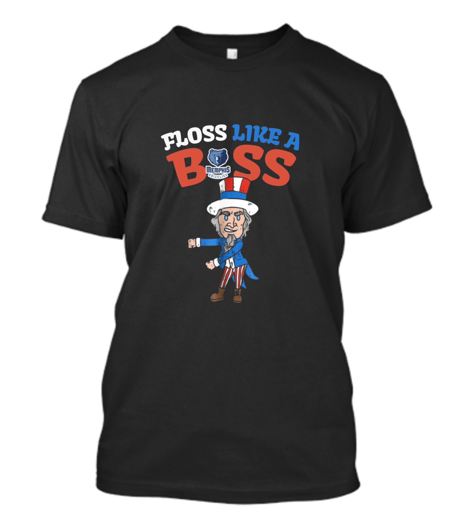 Floss Like A Boss Uncle Sam Memphis Grizzlies Basketball 4Th July T-Shirt