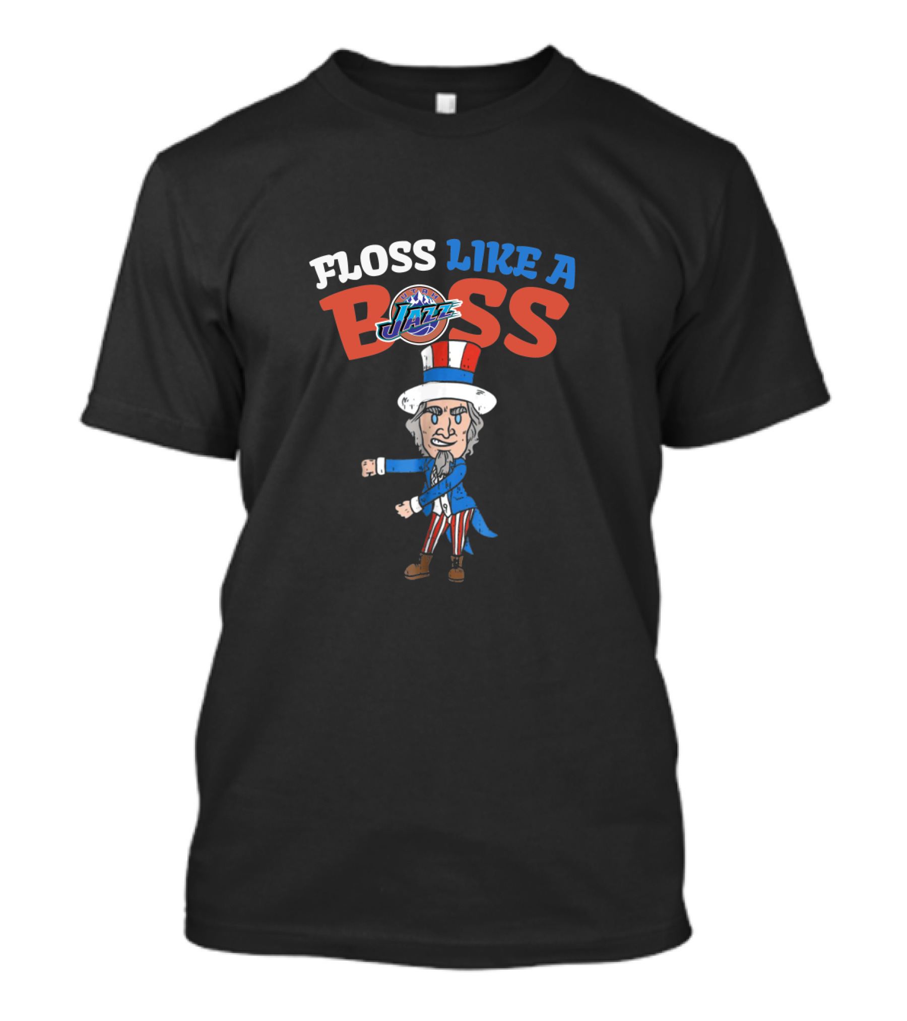 Floss Like A Boss Utah Jazz Fans Uncle Sam 4Th Of July T-Shirt