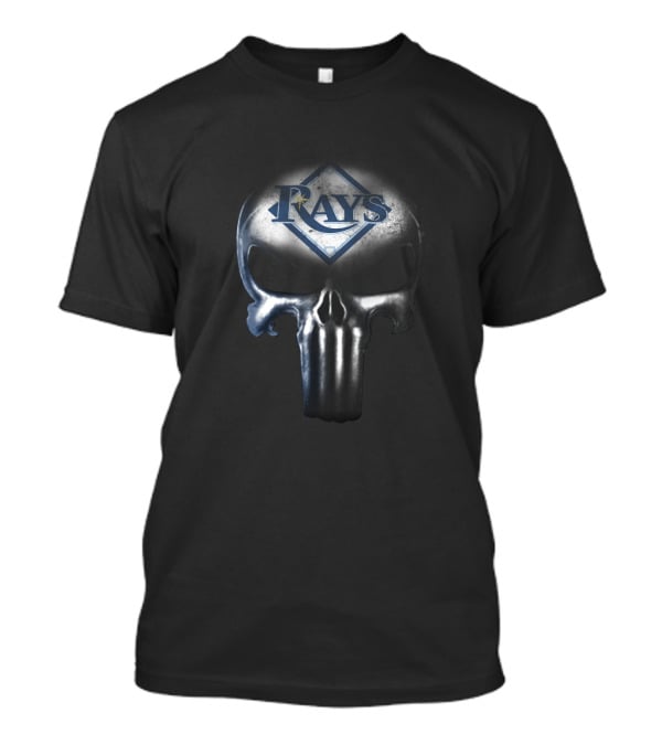 Rays Baseball Logo On Punisher Skull For Tampa Bay Fans T-Shirt