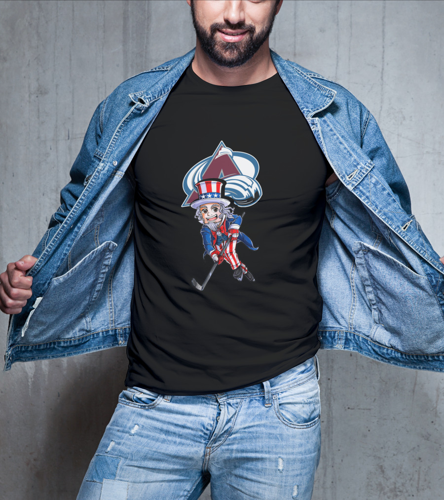 Uncle Sam Hockey Colorado Avalanche 4Th July Logo Patriotic Theme T-Shirt