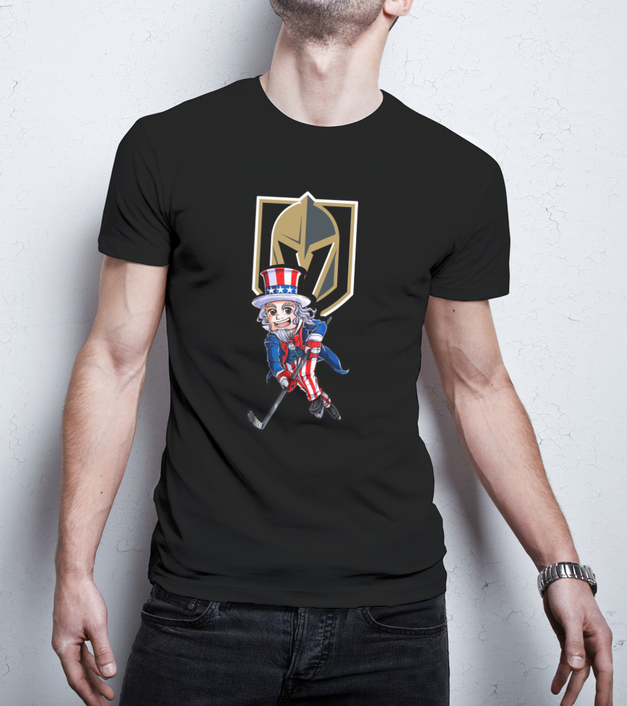 Uncle Sam Hockey Vegas Golden Knights 4Th July Patriotic Mascot T-Shirt