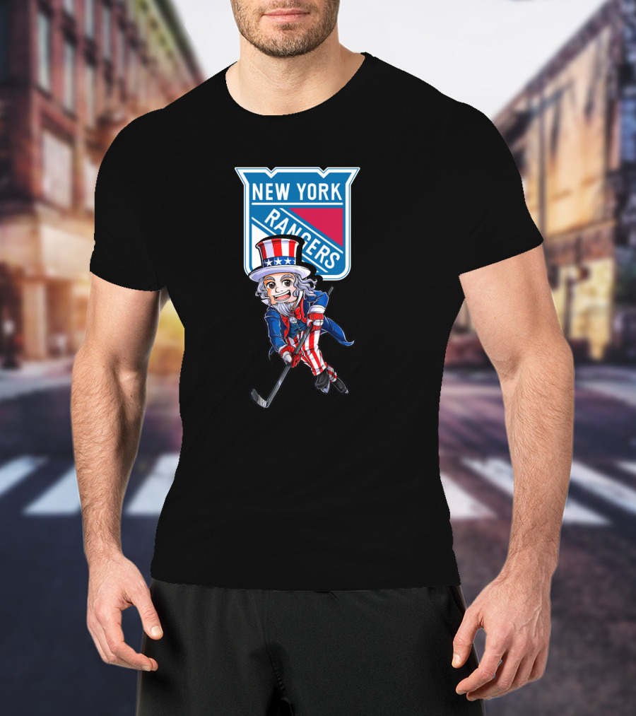 Uncle Sam New York Rangers Hockey 4Th Of July Celebration T-Shirt