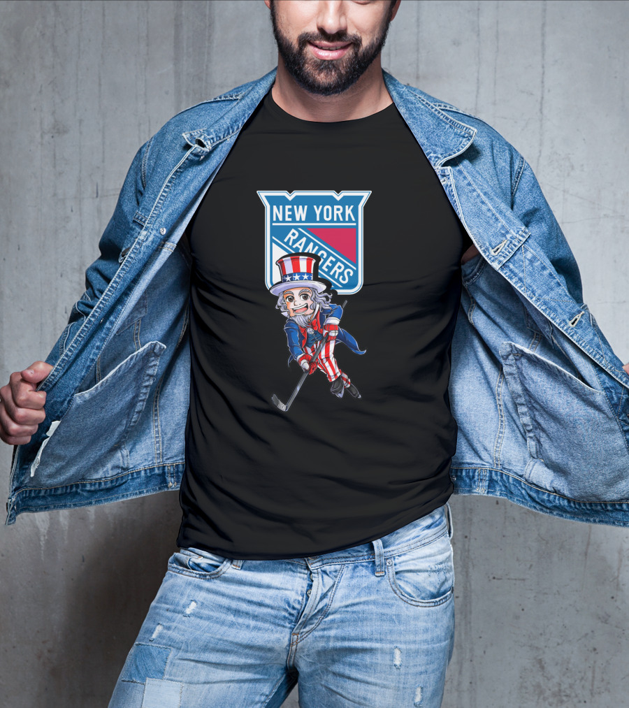 Uncle Sam New York Rangers Hockey 4Th Of July Celebration T-Shirt