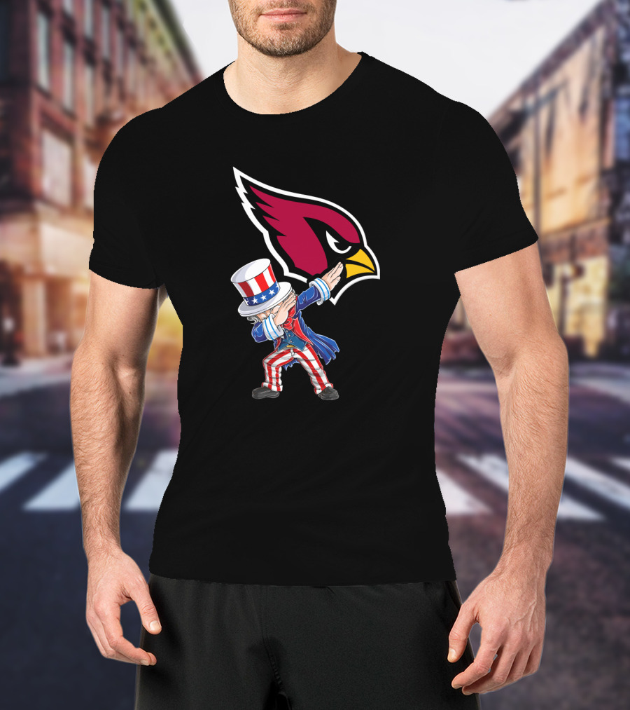 Uncle Sam Dabbing With Arizona Cardinals Emblem For 4Th Of July Celebration T-Shirt