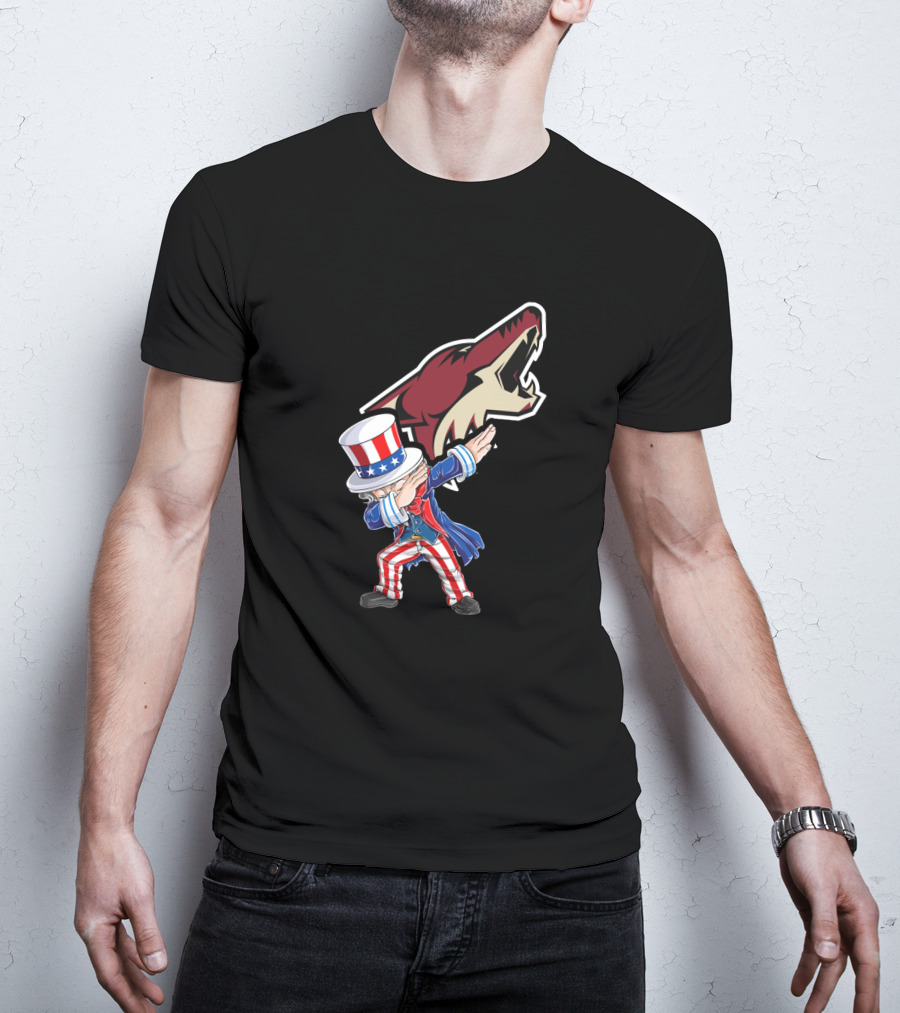 Uncle Sam Dabbing With Arizona Coyotes 4Th Of July Celebration T-Shirt
