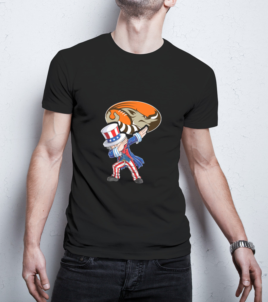 Cleveland Browns Uncle Sam Dabbing Football 4Th Of July T-Shirt