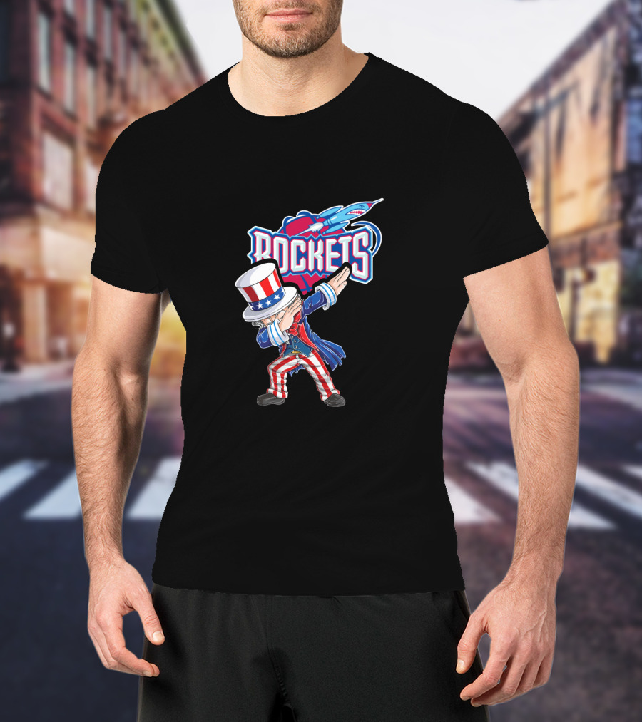 Uncle Sam Dabbing Rockets Patriotic 4Th Of July Celebration T-Shirt