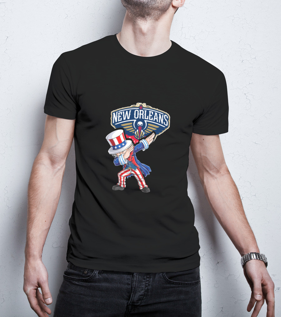 Uncle Sam Dabbing New Orleans Pelicans 4Th July Celebration T-Shirt