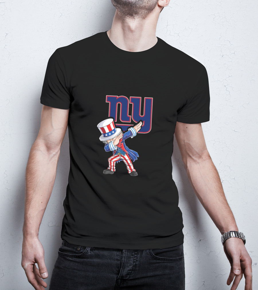 Uncle Sam Dabbing Ny Giants 4Th July Celebration T-Shirt