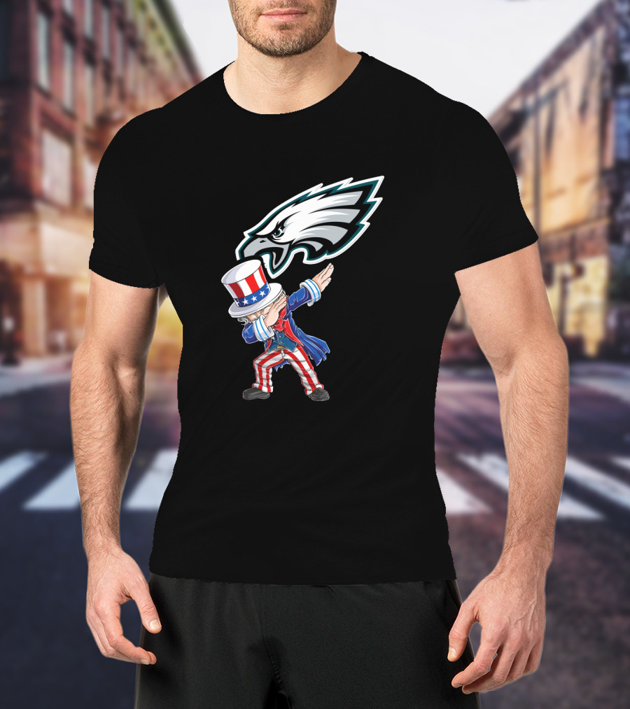 Philadelphia Eagles 4Th Of July Uncle Sam Dabbing T-Shirt