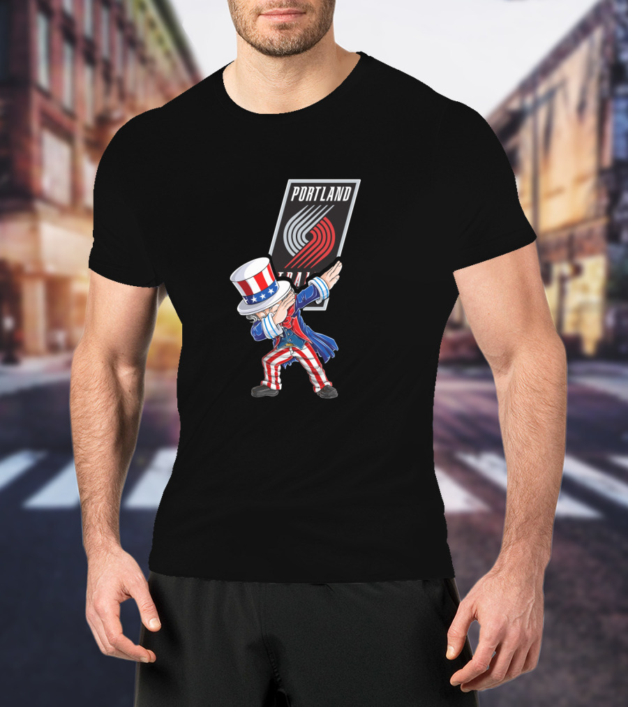 Portland Trail Blazers Uncle Sam Dabbing For 4Th Of July T-Shirt