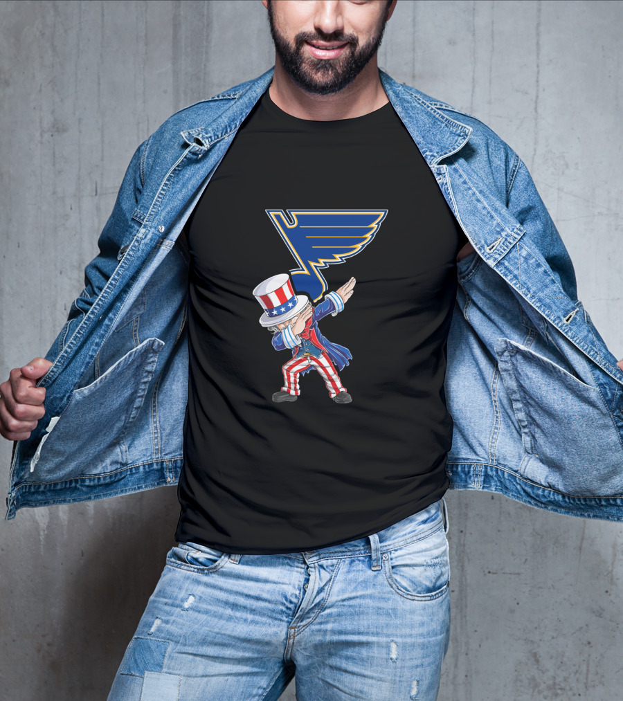 Uncle Sam Dabbing St. Louis Blues Fourth Of July Patriotic Nhl Theme T-Shirt
