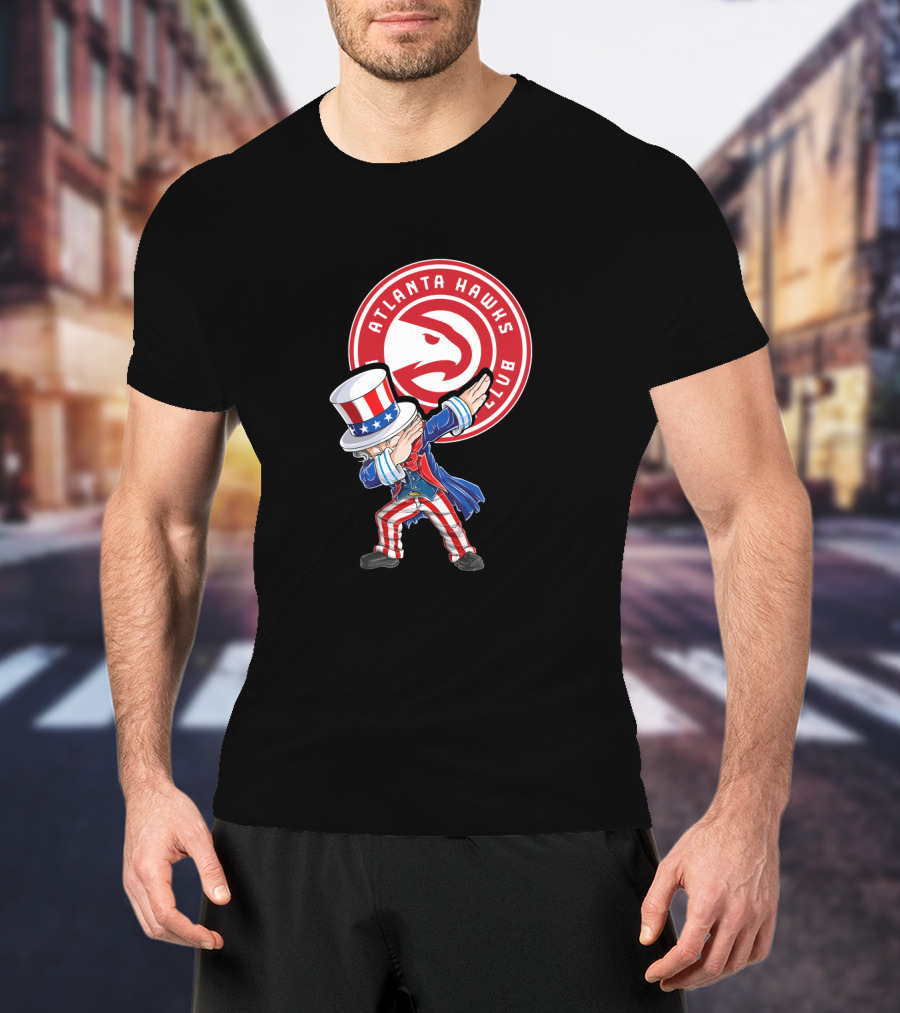 Atlanta Hawks Fans Patriotic Uncle Sam Dabbing 4Th July Celebration T-Shirt