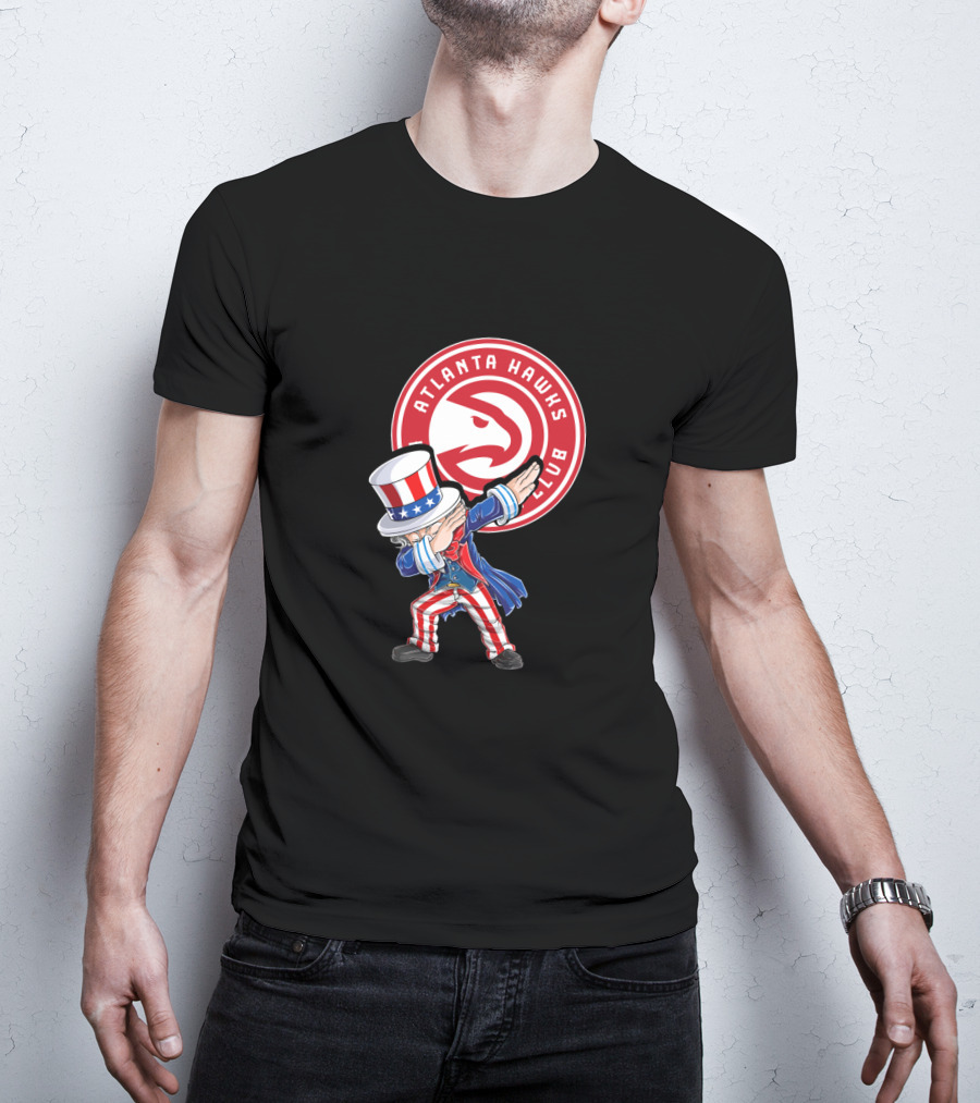 Atlanta Hawks Fans Patriotic Uncle Sam Dabbing 4Th July Celebration T-Shirt