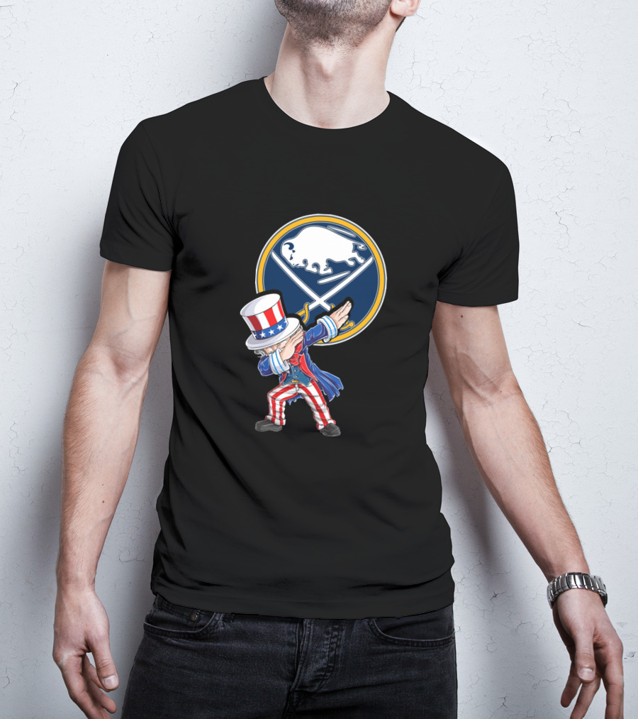 Uncle Sam Dabbing Buffalo Sabres Fans 4Th July Celebration T-Shirt