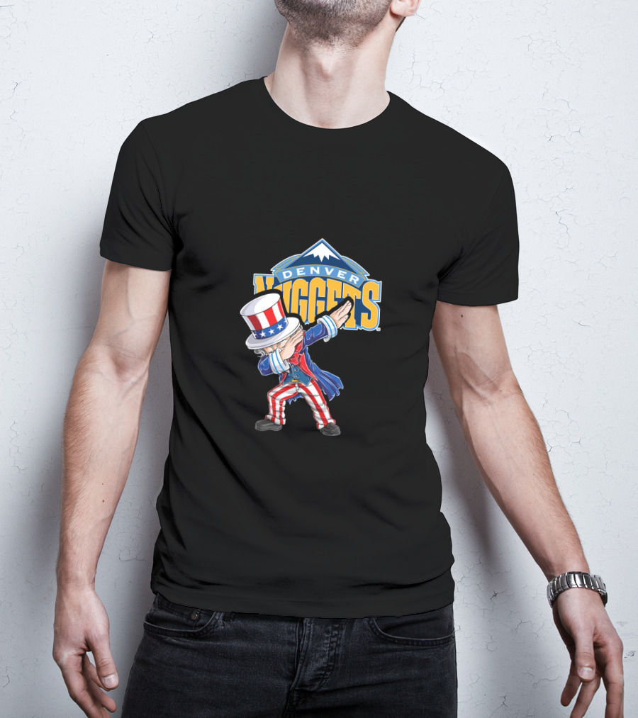 Uncle Sam Dabbing Denver Nuggets 4Th Of July Celebration T-Shirt