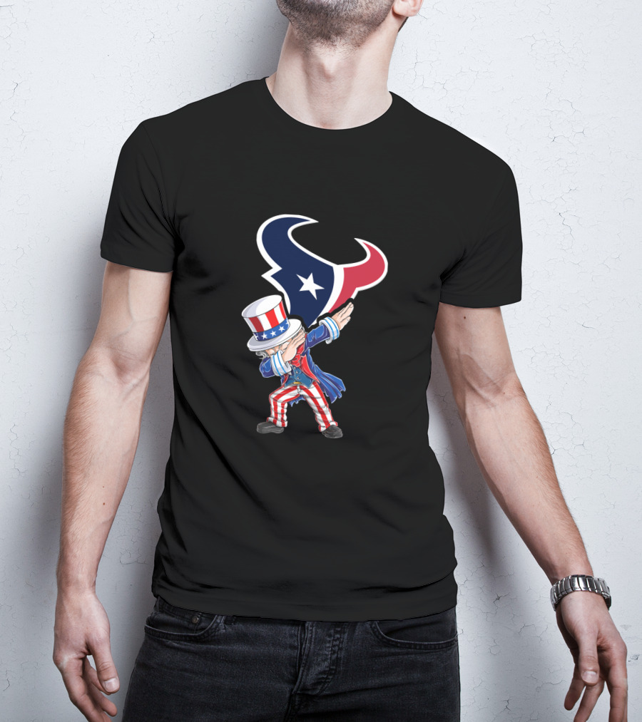Uncle Sam Dabbing Houston Texans 4Th Of July Celebration T-Shirt