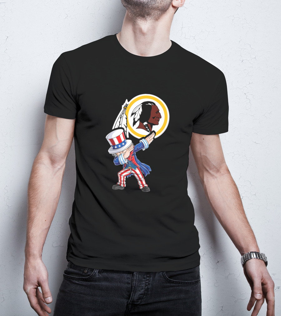 Uncle Sam Dabbing 4Th July Washington Redskins T-Shirt