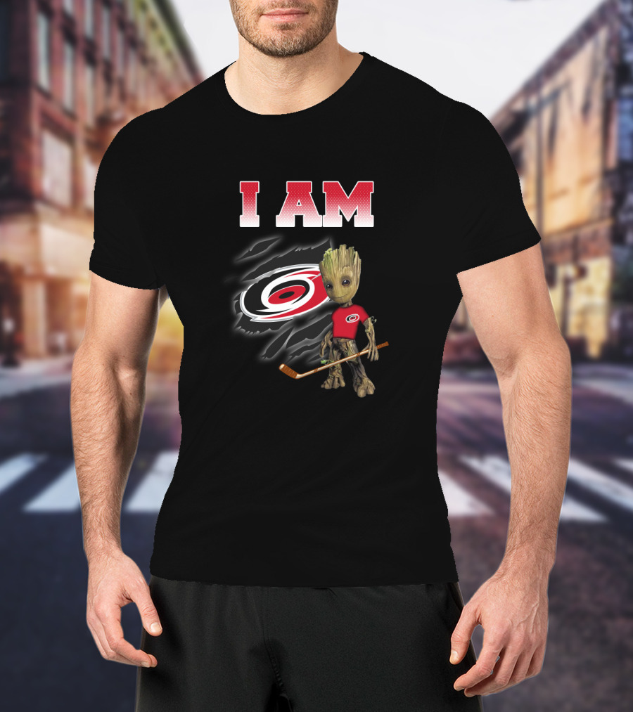 I Am Carolina-Hurricanes Groot Hockey Fan T-Shirt