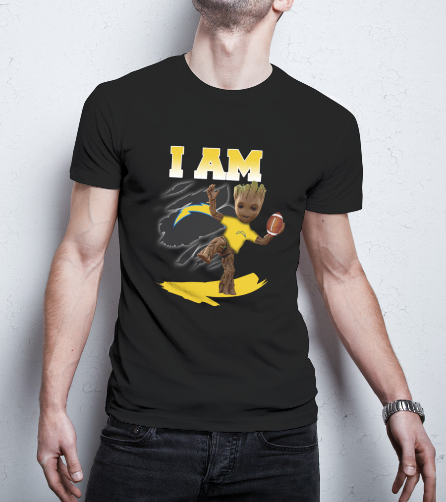 I Am Los Angeles Chargers Groot Football Fan T-Shirt