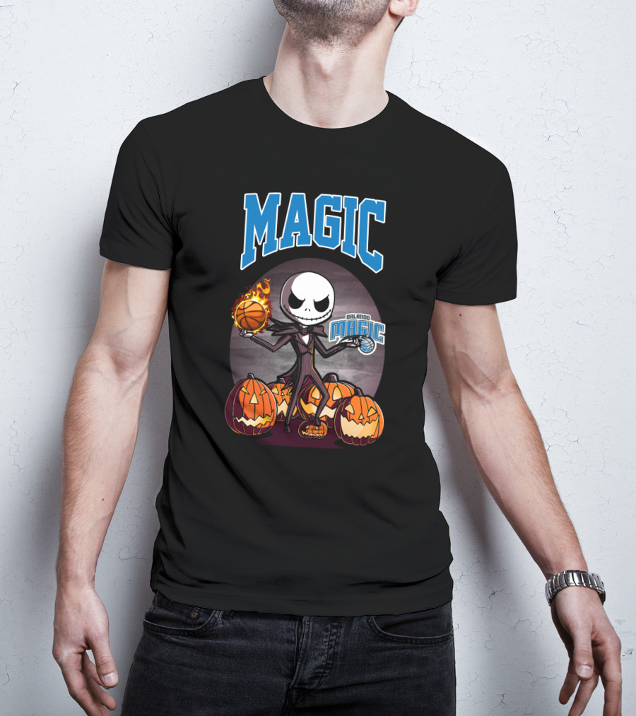 Orlando Magic Jack Skellington Halloween Basketball Pumpkins T-Shirt