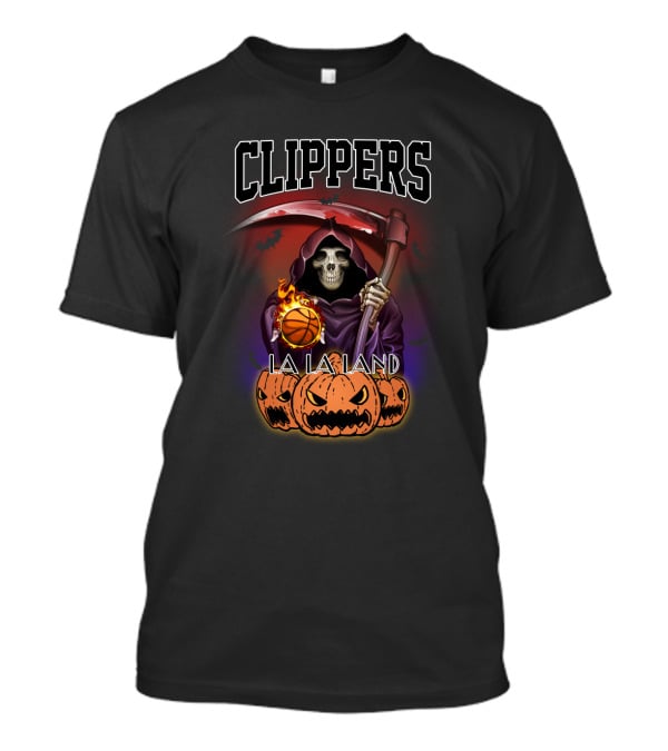 Clippers Halloween Reaper La La Land Basketball T-Shirt