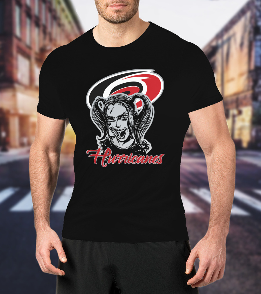 Hurricanes Harley Quinn Carolina Hurricanes Logo Fusion T-Shirt