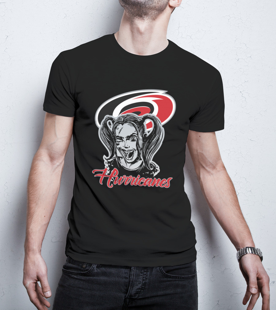 Hurricanes Harley Quinn Carolina Hurricanes Logo Fusion T-Shirt