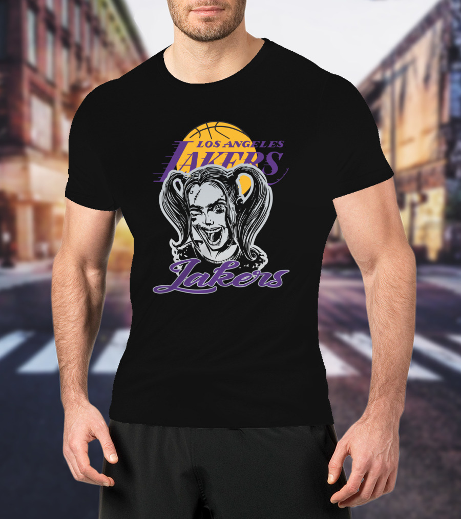 Harley Quinn Los Angeles Lakers Fan Art Collaboration T-Shirt