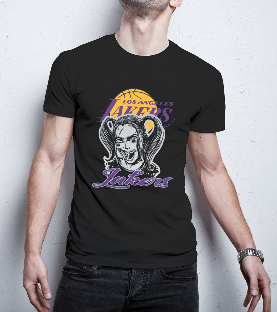 Harley Quinn Los Angeles Lakers Fan Art Collaboration T-Shirt