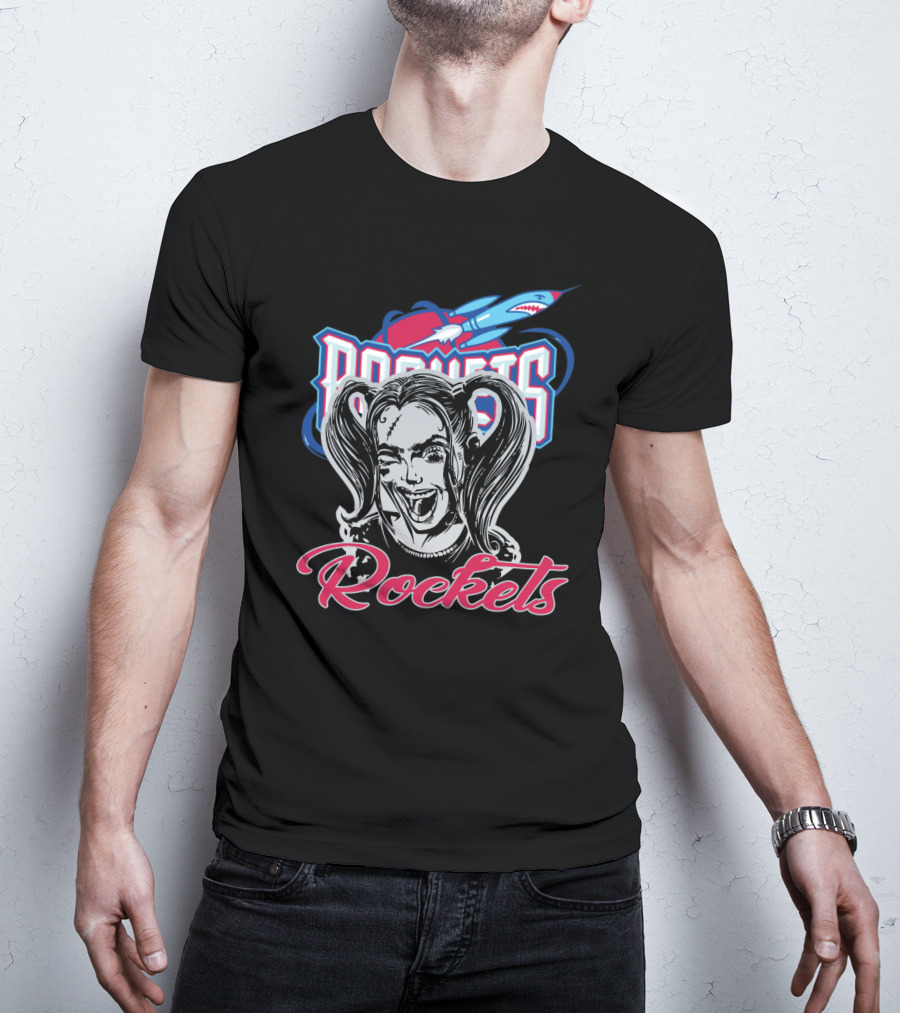 Harley Quinn Rockets Fan Logo Fusion T-Shirt
