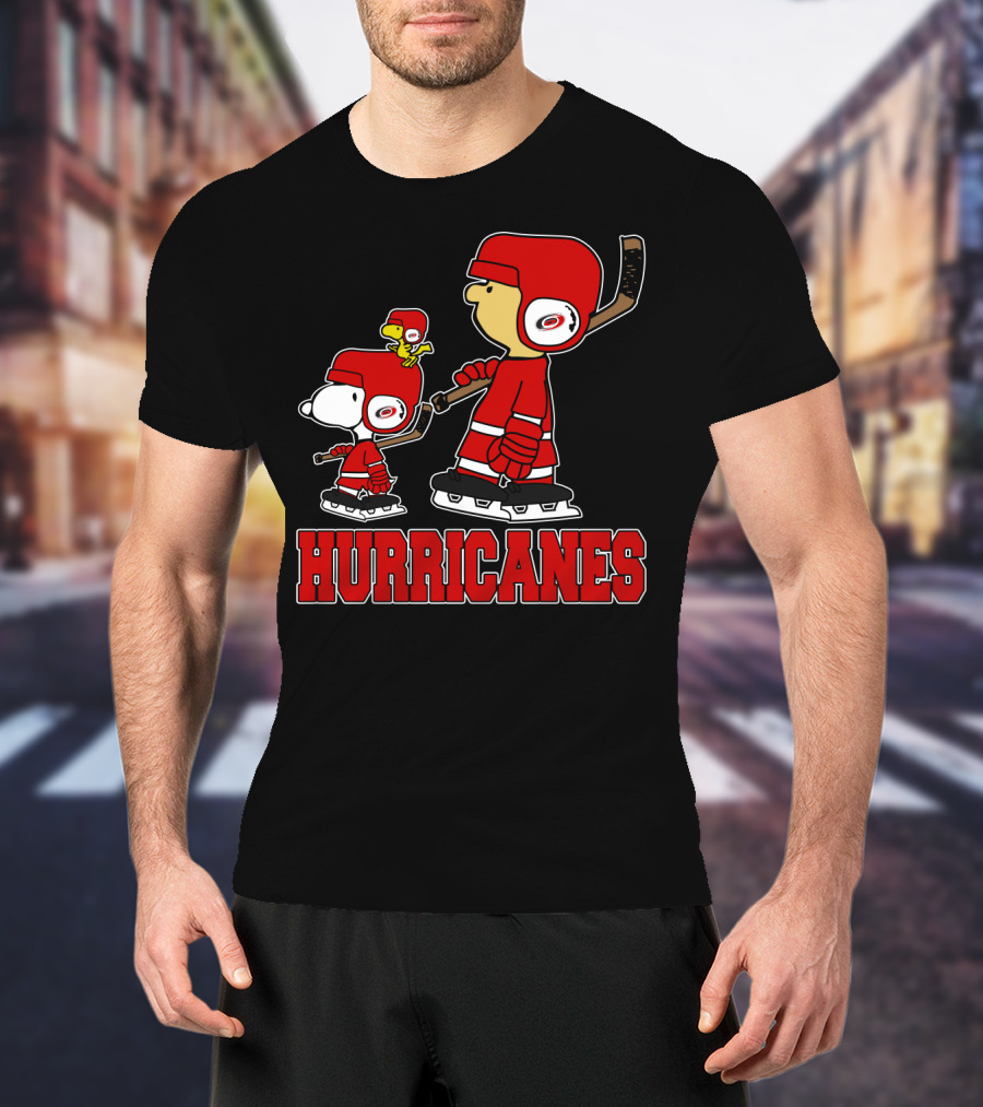 Snoopy Woodstock And Carolina Hurricanes Ice Hockey Fan Hurricanes T-Shirt