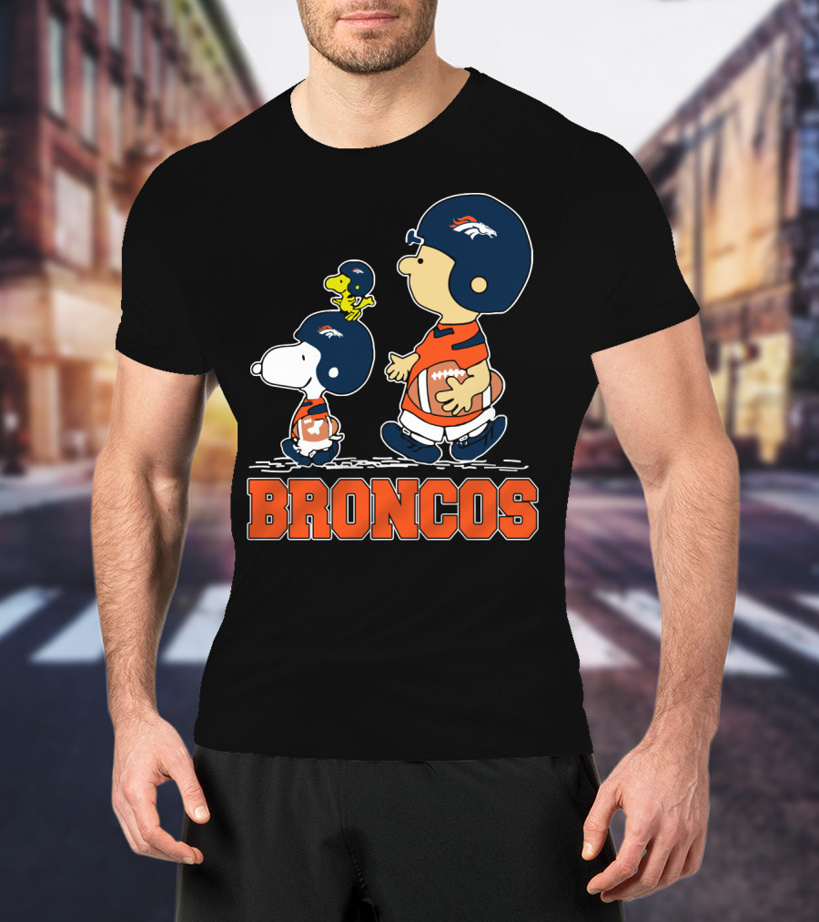 Snoopy And Broncos Football Fans Team Spirit T-Shirt
