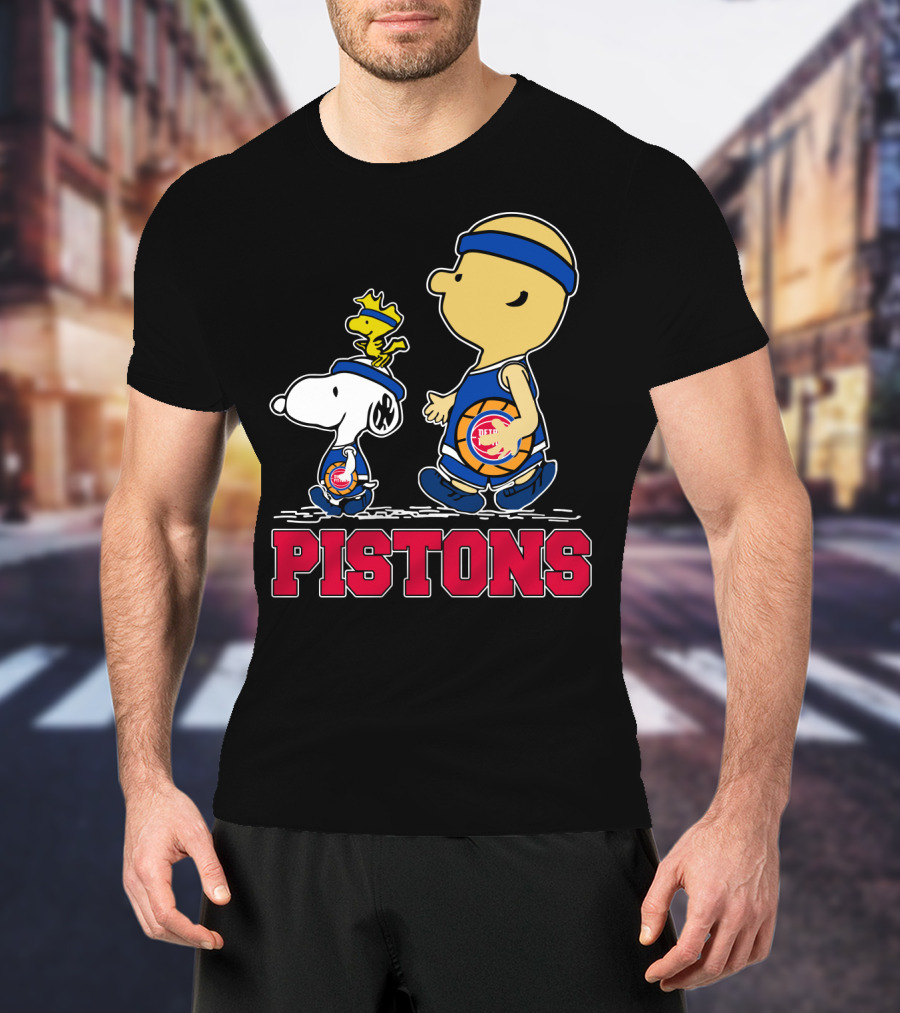 Pistons Basketball Snoopy And Woodstock Detroit Fans T-Shirt