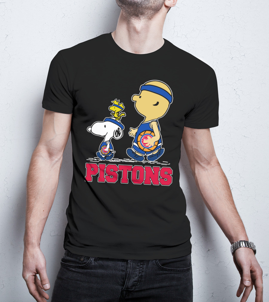 Pistons Basketball Snoopy And Woodstock Detroit Fans T-Shirt