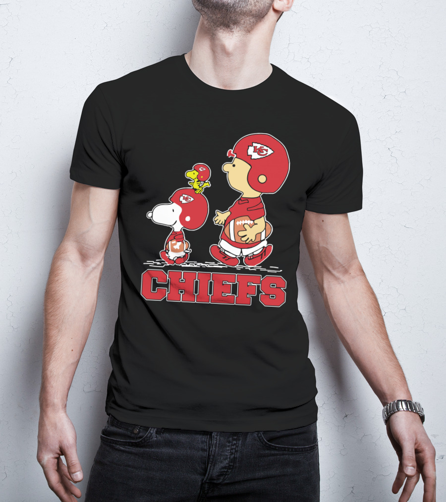 Snoopy And Friends Kansas City Chiefs Football Fans Celebration T-Shirt