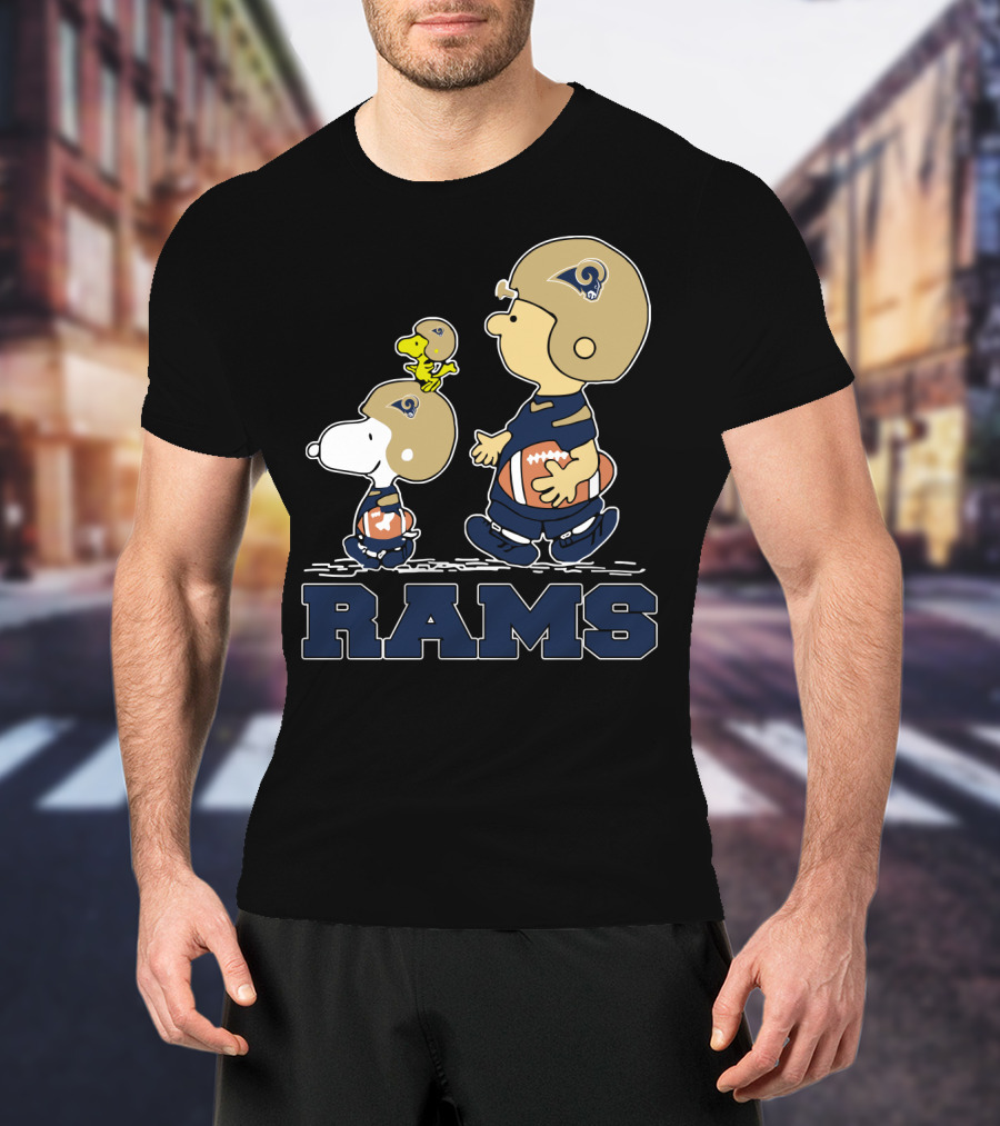 Snoopy And Los Angeles Rams Football Fans T-Shirt