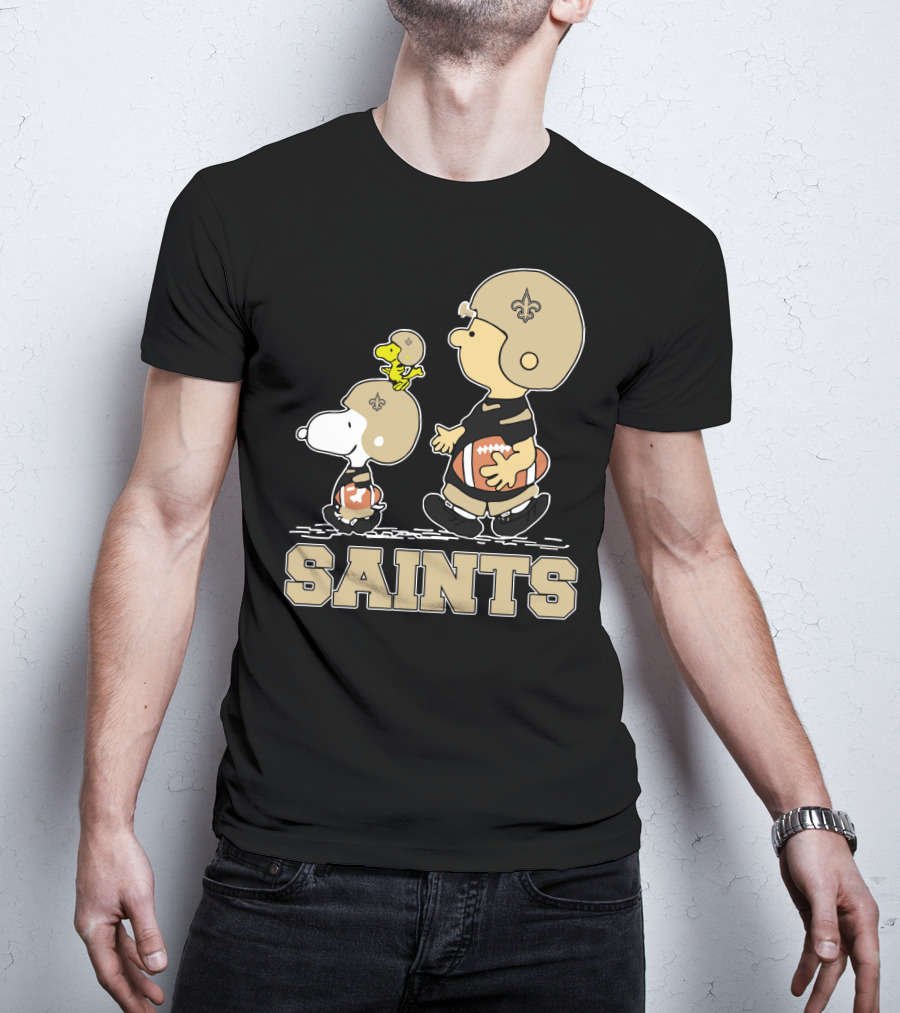 Snoopy Woodstock Charlie Brown New Orleans Saints Fans T-Shirt