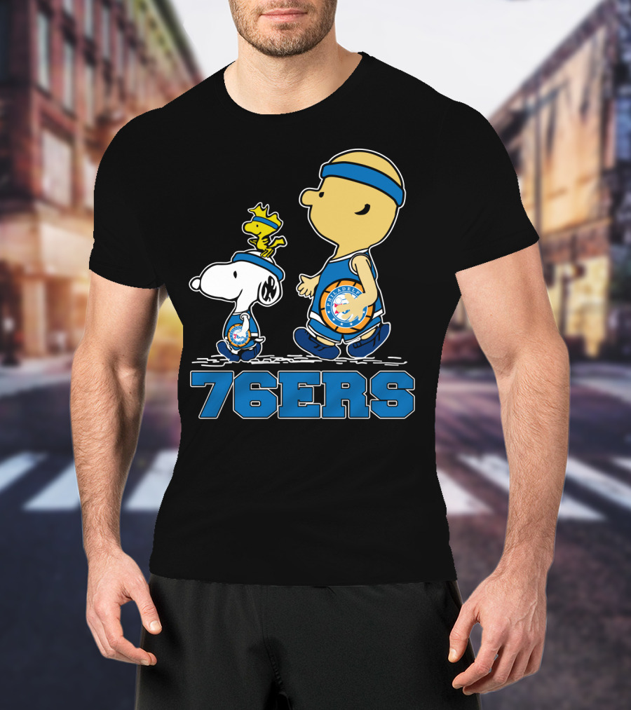 Philadelphia 76ers Snoopy Fans With Basketball T-Shirt