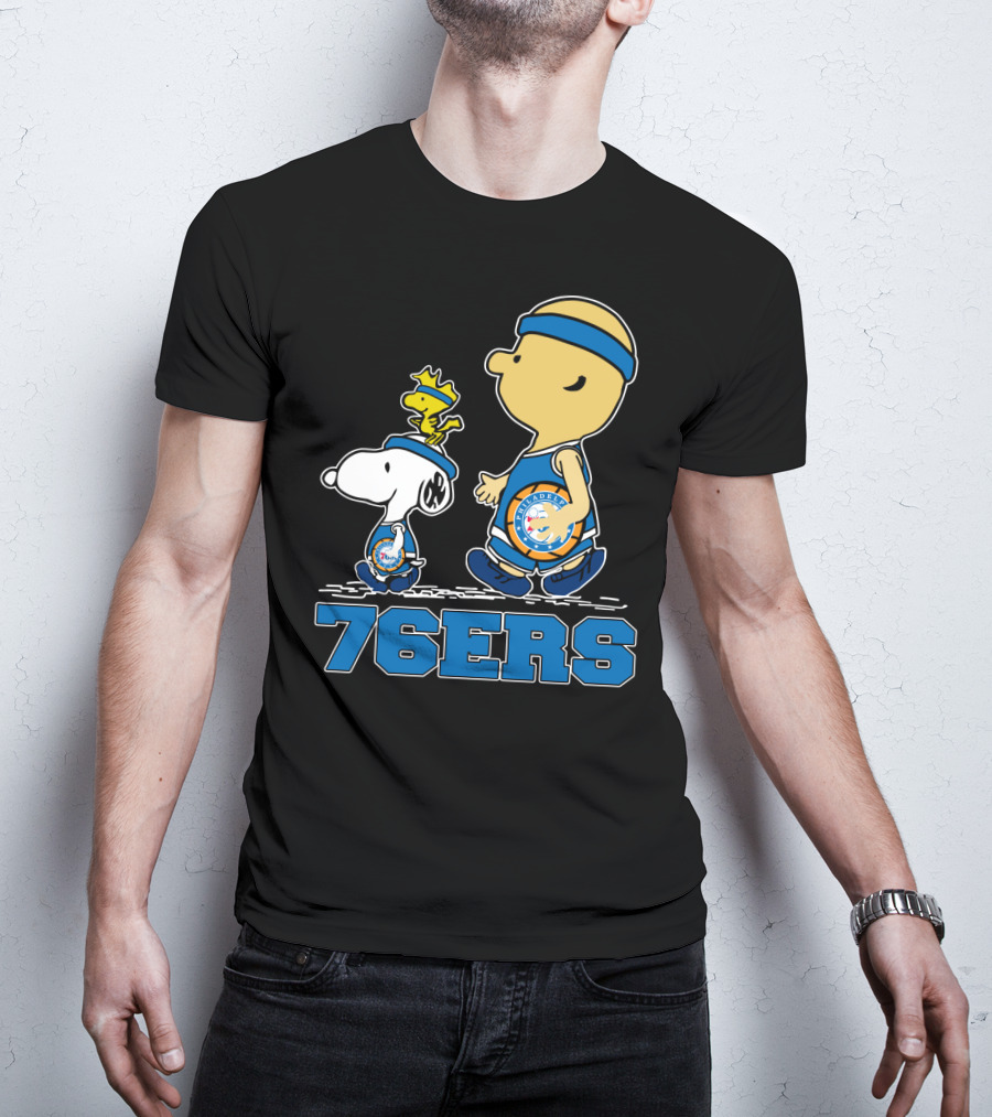 Philadelphia 76ers Snoopy Fans With Basketball T-Shirt
