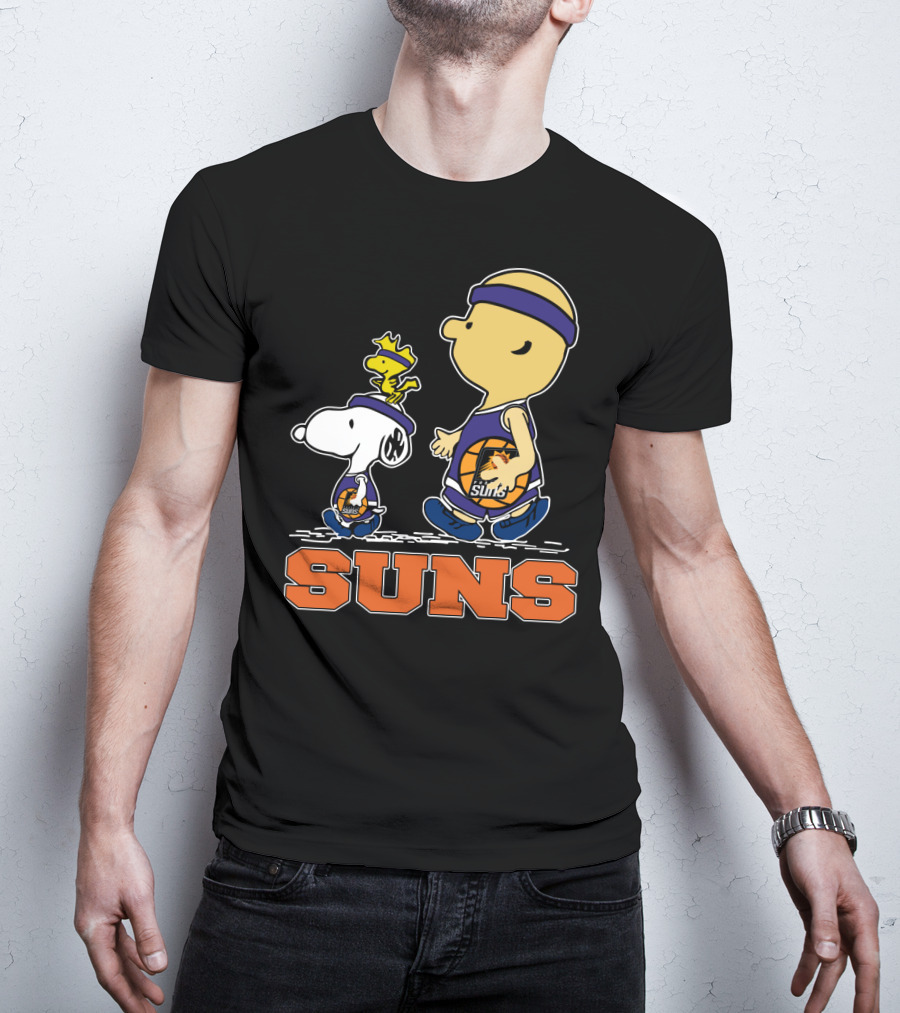 Snoopy And Woodstock In Phoenix Suns Basketball Jerseys T-Shirt