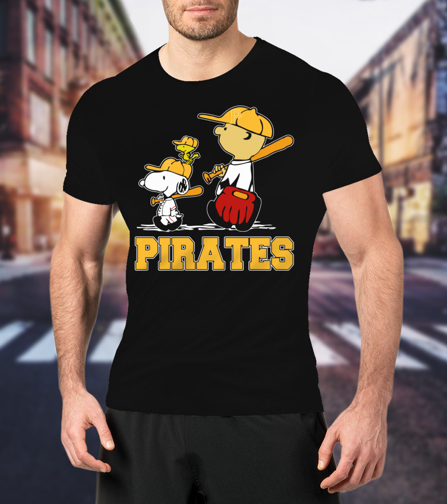 Snoopy Woodstock Pirates Baseball Fan Gear T-Shirt