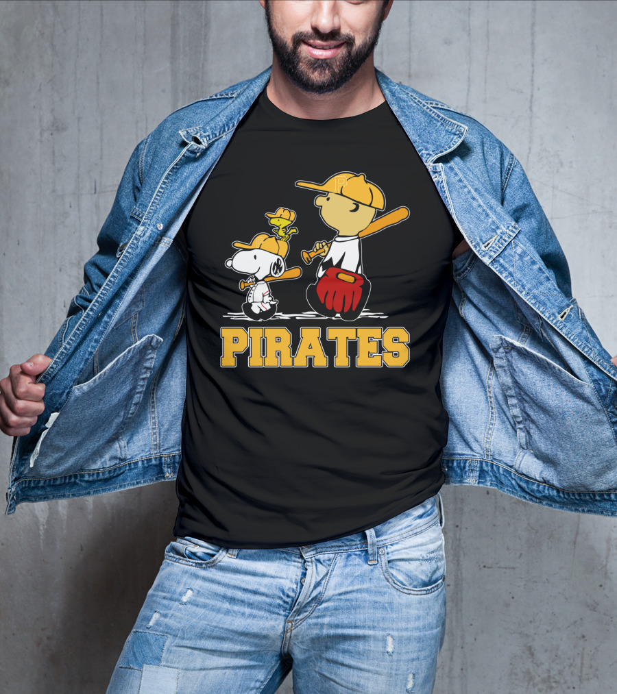 Snoopy Woodstock Pirates Baseball Fan Gear T-Shirt