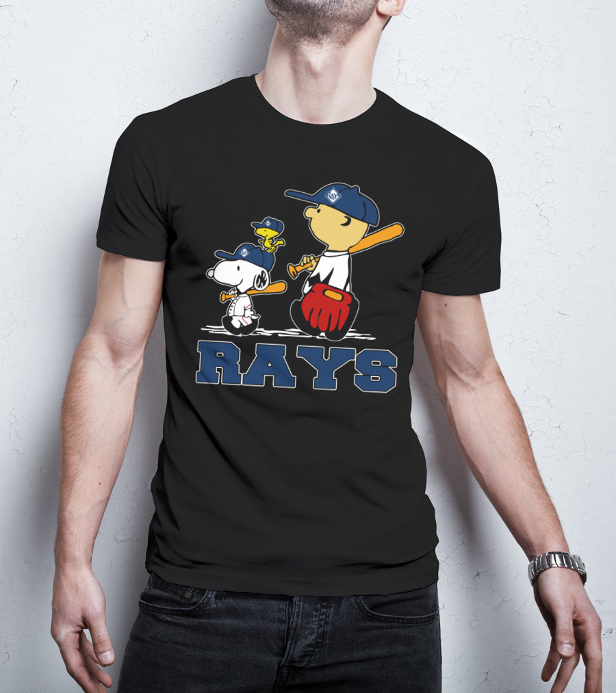 Snoopy Woodstock Charlie Brown Tampa Bay Rays Fans T-Shirt