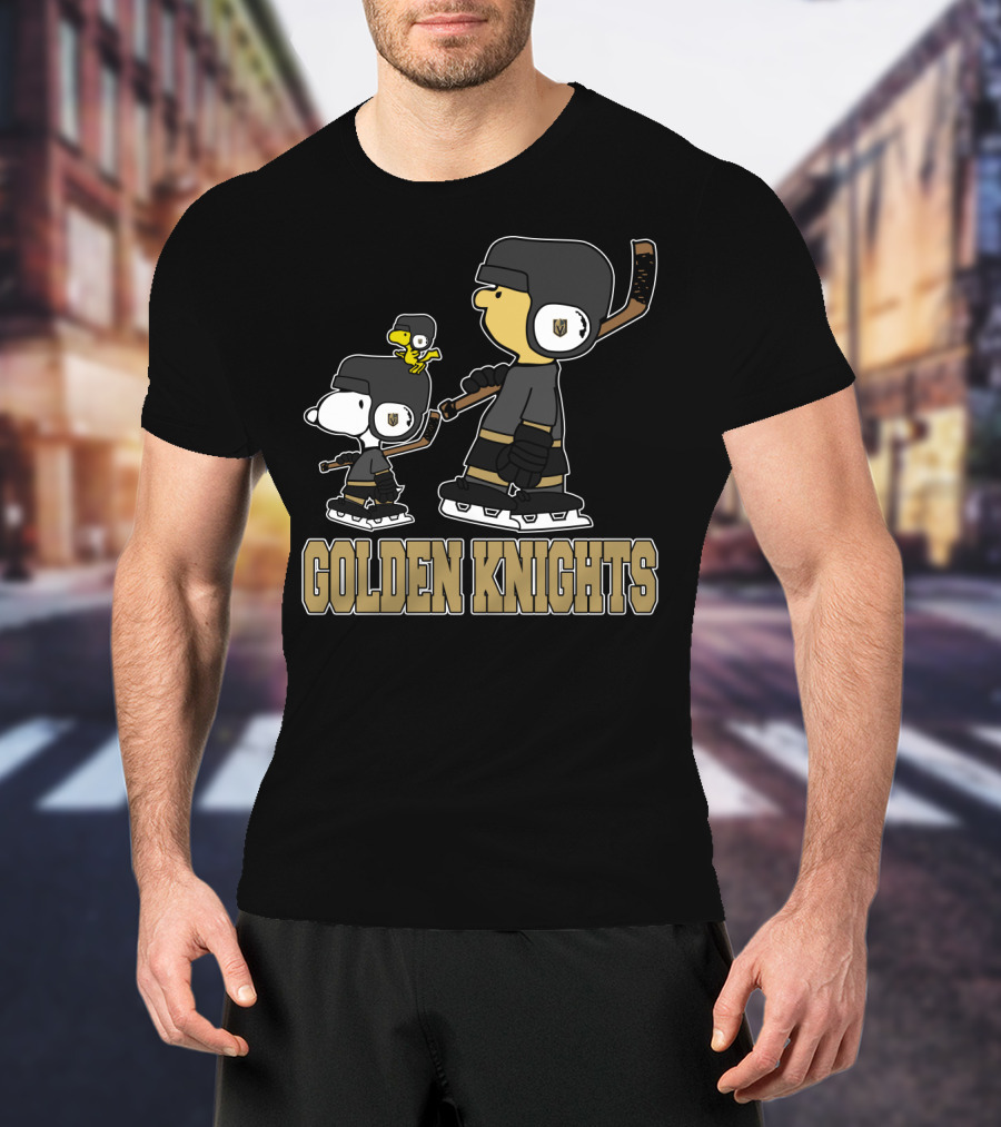 Snoopy And Woodstock Vegas Golden Knights Hockey Fans T-Shirt