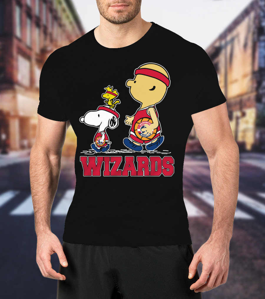 Wizards Snoopy And Woodstock With Basketball Team T-Shirt