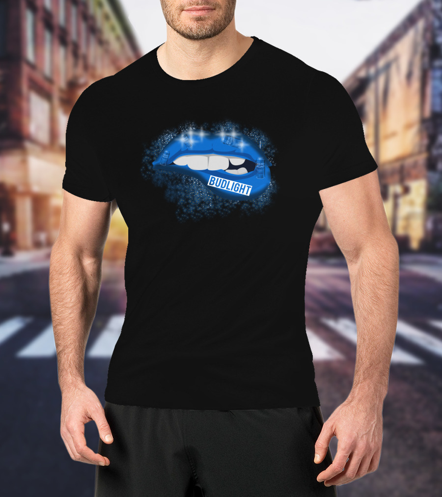 Bud Light Lips Dilly Dilly Blue Sparkle Theme T-Shirt